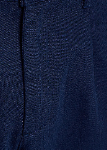 Штани KOTON прямі однотонні темно-сині кежуали бавовна