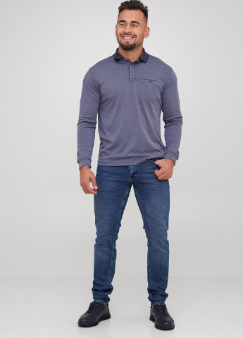 Серо-синяя футболка-поло для мужчин Trend Collection меланжевая