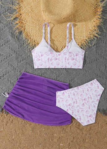 Комбінований літній купальник (ліф, трусики, спідниця) роздільний SHEIN