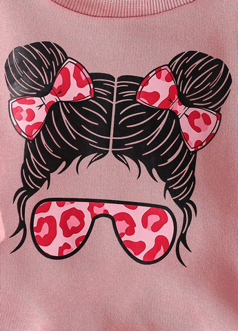 Рожевий зимній костюм (світшот, штани) брючний SHEIN