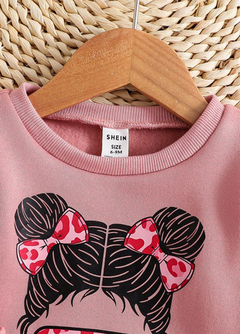 Рожевий зимній костюм (світшот, штани) брючний SHEIN