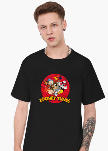 Черная футболка мужская луни тюнз (looney tunes) (9223-2880-1) xxl MobiPrint