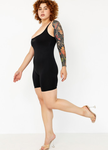 Комбінезон TOTALFIT комбінезон-шорти напис чорний спортивний, кежуал поліестер