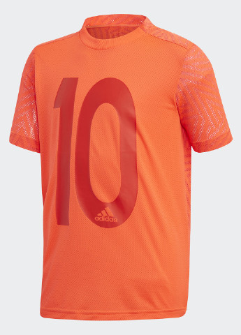 Оранжевая летняя футболка с коротким рукавом adidas