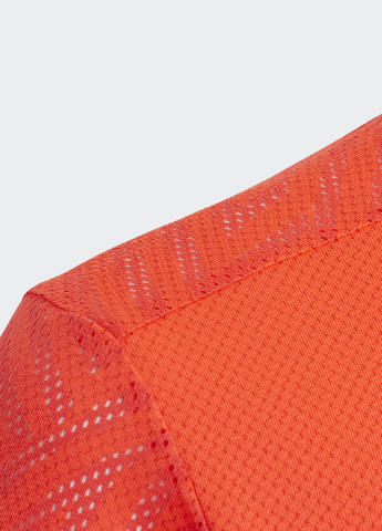 Оранжевая летняя футболка с коротким рукавом adidas