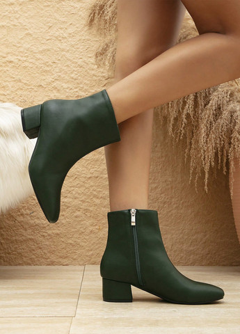 Темно-зелені демісезонна ботильйони SHEIN