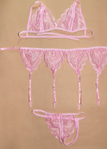 Розовый демисезонный эротический комплект Langsha