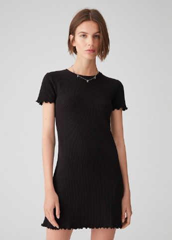 Черное кэжуал платье платье-футболка Pull & Bear однотонное