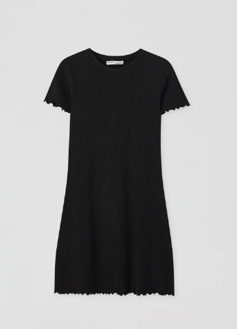 Черное кэжуал платье платье-футболка Pull & Bear однотонное