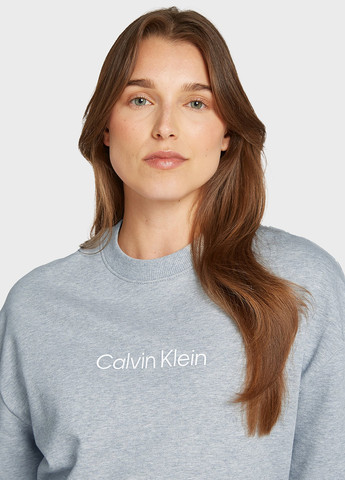 Светло-серый свитшот Calvin Klein меланж без декора (366302625)