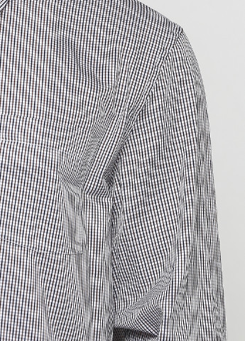 Белая кэжуал рубашка в клетку Madoc Jeans с длинным рукавом