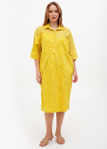 Жовтий кежуал сукня L&N однотонна