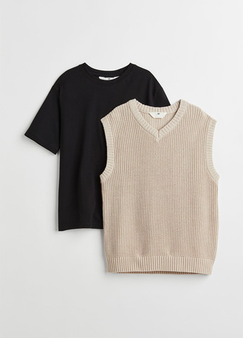 Комбинированный демисезонный комплект (футболка, жилет) H&M
