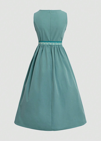 М'ятна святковий сукня кльош SHEIN однотонна