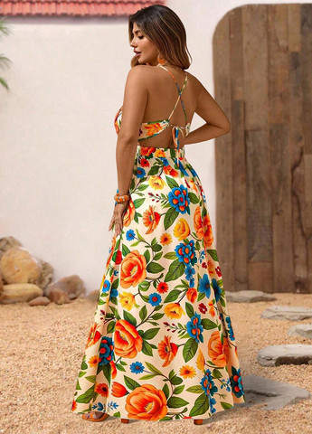 Летний женский сарафан SHEIN в цветочек