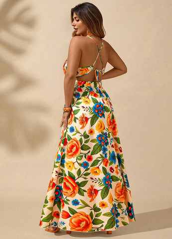 Летний женский сарафан SHEIN в цветочек