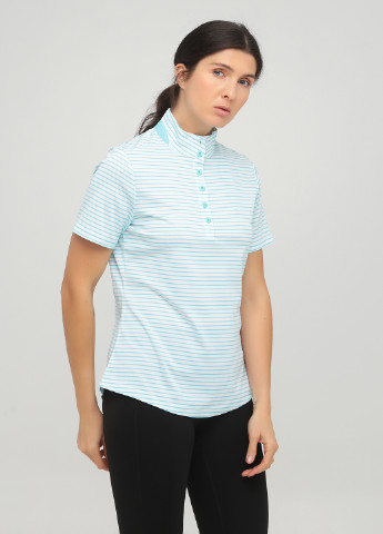 Женская бирюзовая футболка поло Greg Norman в полоску