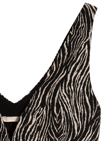 Черное кэжуал платье а-силуэт H&M зебра