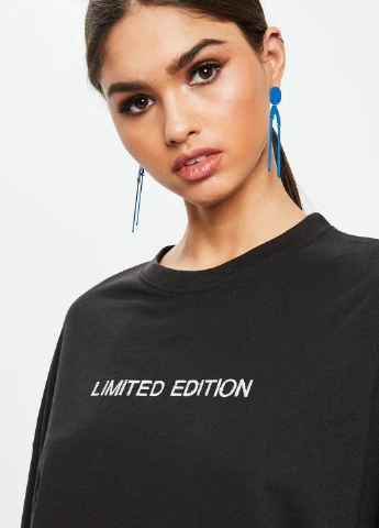 Чорна кежуал сукня Missguided з написами