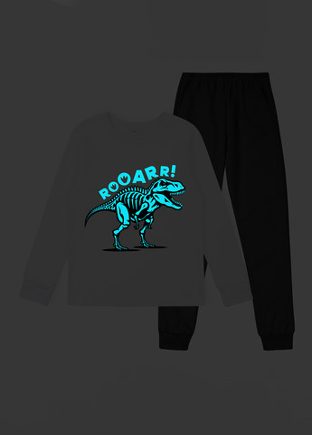 Черно-белая всесезон пижама (лонгслив, брюки) лонгслив + брюки Garnamama