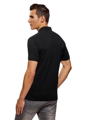 Черная футболка-поло (2 шт.) для мужчин Oodji однотонная