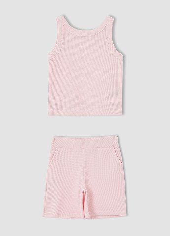 Светло-розовый летний комплект (майка, шорты) DeFacto