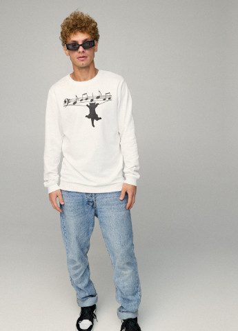 Білий свитшот мужской basic /no flis/ YAPPI малюнок (254557441)