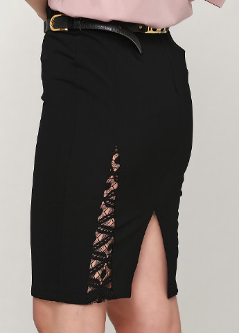 Черная кэжуал однотонная юбка Rinascimento карандаш