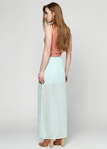 Светло-бирюзовая кэжуал однотонная юбка H&M макси