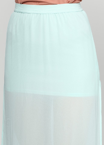 Светло-бирюзовая кэжуал однотонная юбка H&M макси