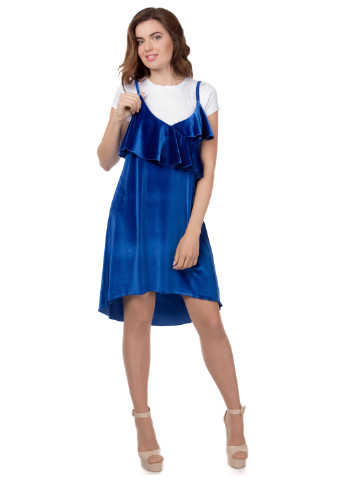 Синя коктейльна сукня Alpama однотонна