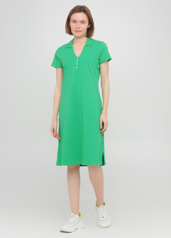 Зеленое кэжуал платье поло The J. Peterman Company однотонное