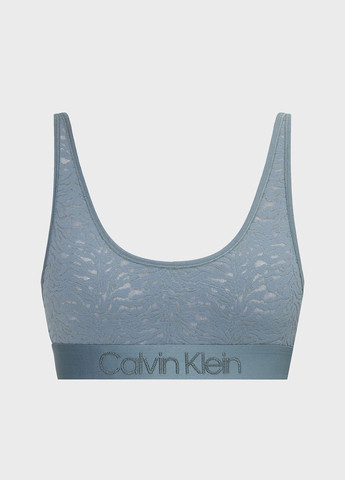 Серо-голубой топ бюстгальтер Calvin Klein без косточек полиамид