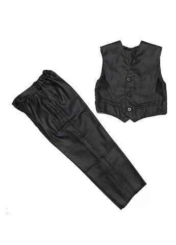 Черный демисезонный костюм (жилет, брюки) Модняшки