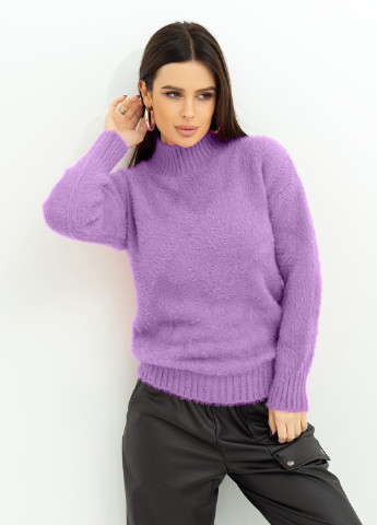Сиреневый зимний свитер женский ISSA PLUS WN20-376