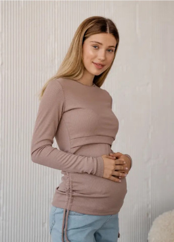 Джемпер кофта для беременных и кормящих с секретом кормления из мягкого трикотажа бежевый To Be (245997576)