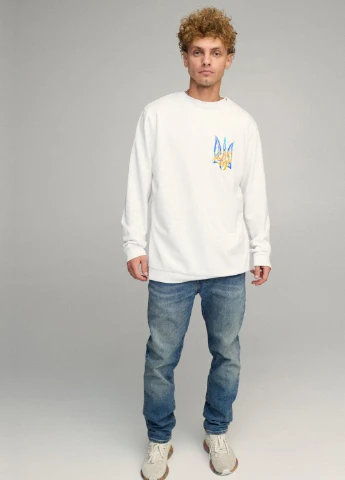 Білий свитшот мужской oversize /no flis/ YAPPI малюнок (254557679)