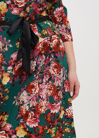 Зеленое кэжуал платье а-силуэт Imperial с цветочным принтом