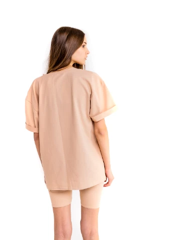 Футболка Comfort жіноча Oversize з принтом Дивись бежева Intruder - (233042602)