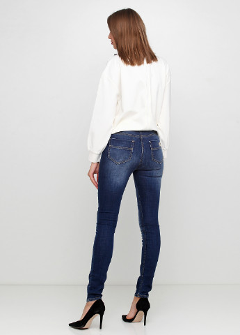 Темно-синие демисезонные скинни джинсы Elisabetta Franchi