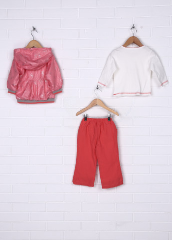 Розовый демисезонный комплект (ветровка, лонгслив, брюки) Aimico
