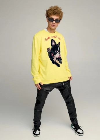 Жовтий світшот чоловічий oversize /no flis/ YAPPI (252259100)