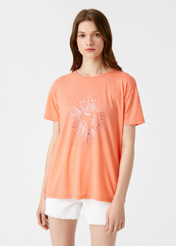 Оранжевая кэжуал футболка KOTON