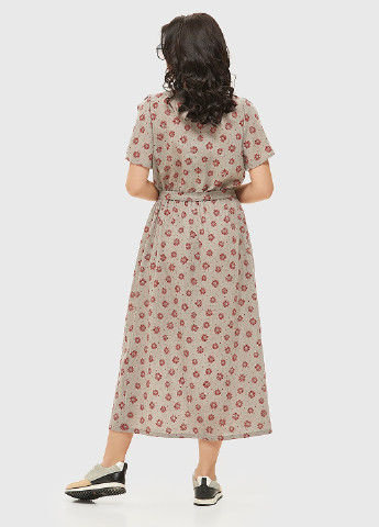 Серое кэжуал платье а-силуэт MN с цветочным принтом