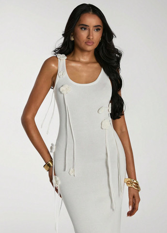 Белое вечернее платье силуэтная, платье-майка, с открытой спиной SHEIN однотонное