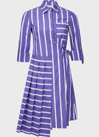 Фиолетовое кэжуал платье BEATRICE в полоску