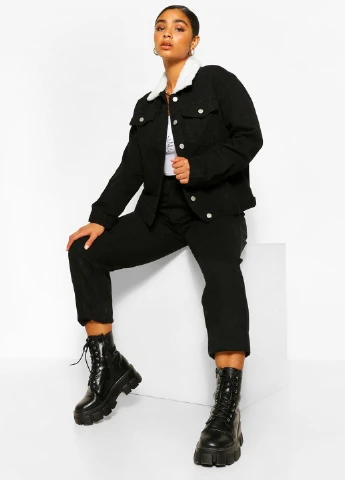 Черная демисезонная куртка Boohoo