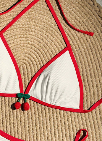 Кремовий літній купальник (ліф, трусики) бікіні, роздільний SHEIN