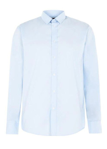 Голубой классическая рубашка однотонная Pierre Cardin