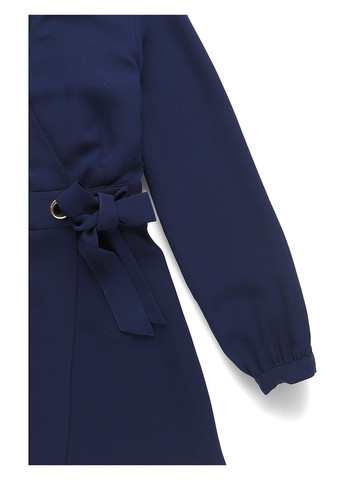 Темно-синя кежуал сукня на запах MINT&BERRY однотонна